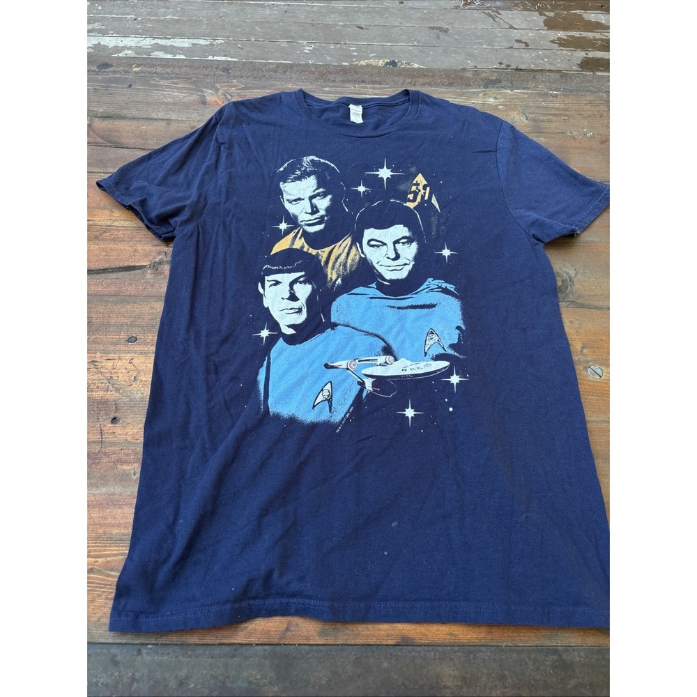 Star Trek 50 Years Anniversary All Star Crew Licensed Adult T-Shirt Size L